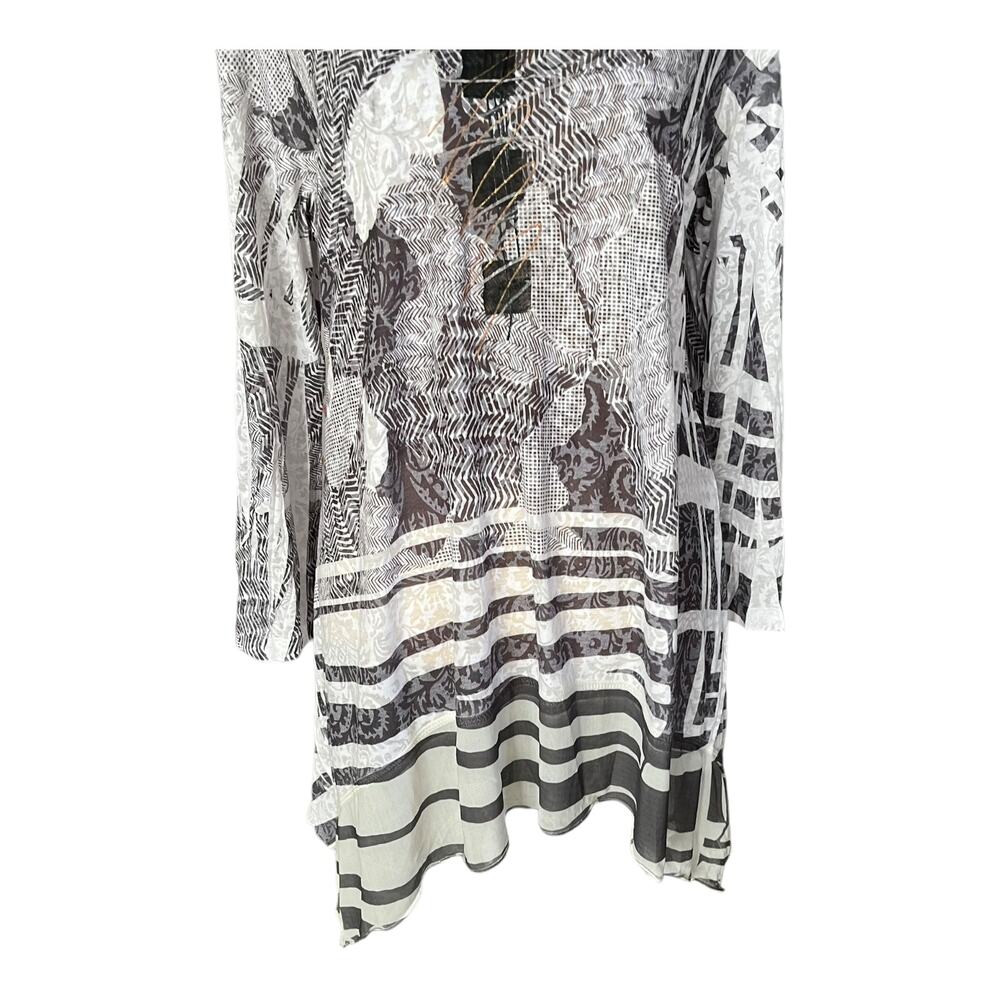 Katina Marie Gray Artsy Art to Wear Tunic Top Lightweight Size XL - Picture 3 of 7
